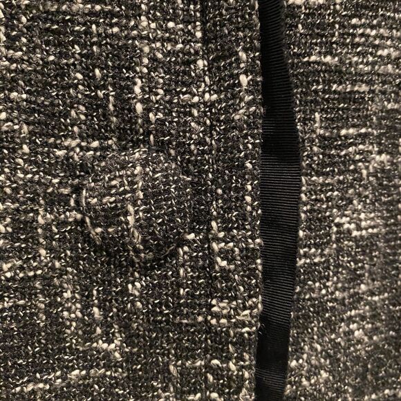 Talbots Tweed Blazer Women’s 8 Black Classic Preppy Suit Jacket Grosgrain Trim - Picture 6 of 14